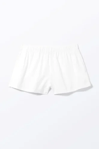 Flannel Boxer Shorts – White