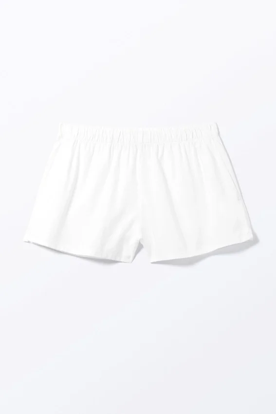 Flannel Boxer Shorts – White Flannel Boxer Shorts – White