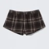 Flannel Pyjama Boxer Shorts – Checked Brown Flannel Pyjama Boxer Shorts – Checked Brown