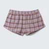 Flannel Pyjama Boxer Shorts – Purple Check Flannel Pyjama Boxer Shorts – Purple Check