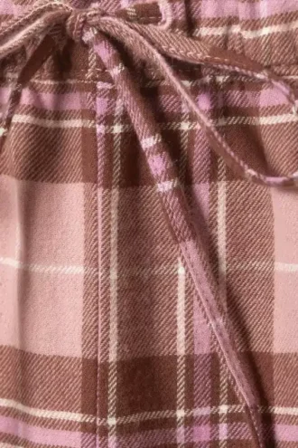 Flannel Pyjama Trousers – Pink & Brown Check