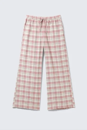 Flannel Pyjama Trousers – Pink & White Check