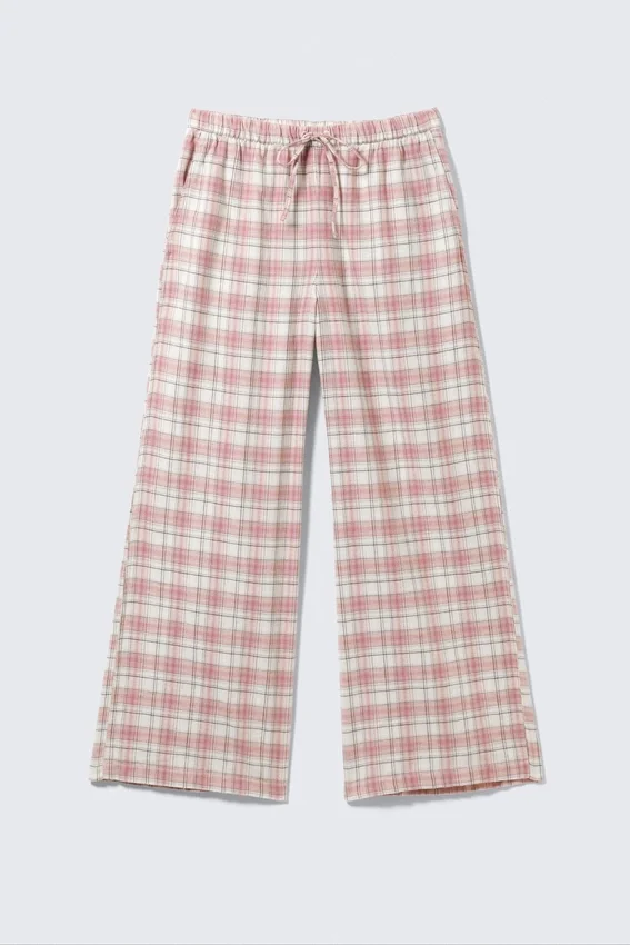 Flannel Pyjama Trousers – Pink & White Check Flannel Pyjama Trousers – Pink & White Check