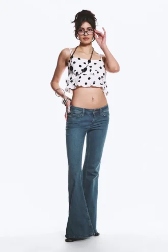 Flare Low Rise Flared Skinny Jeans – Blue Tide – Dark Blue | Cheap Monday Gb