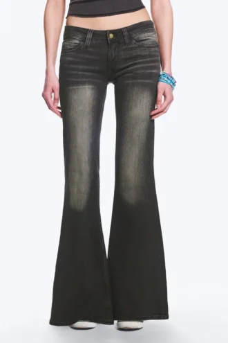 Flare Low Rise Flared Skinny Jeans – Mustard Black – Black | Cheap Monday Gb