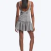 Flared Boat-Neck Mini Twill Dress – Washed Grey Flared Boat-Neck Mini Twill Dress – Washed Grey