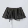 Flared Low Rise Pleated Mini Skirt – Dark Grey Flared Low Rise Pleated Mini Skirt – Dark Grey