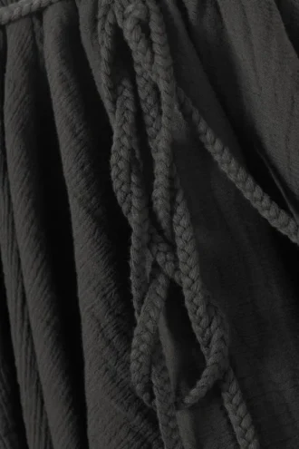 Flared Low Rise Pleated Mini Skirt – Dark Grey