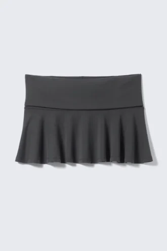 Flared Mid-Rise Mini Skirt – Black