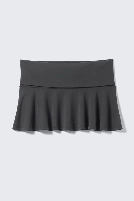 Flared Mid-Rise Mini Skirt – Black Flared Mid-Rise Mini Skirt – Black