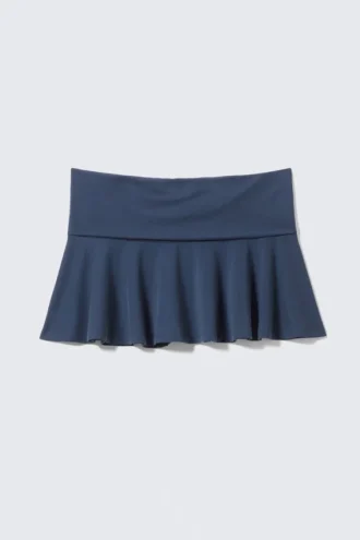Flared Mid-Rise Mini Skirt – Dark Blue Flared Mid-Rise Mini Skirt – Dark Blue