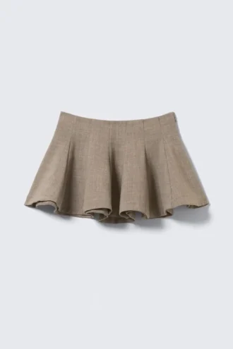 Flared Mini Tutu Skirt – Beige
