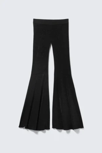 Flared Rhinestone Trousers – Black – Rhinestones