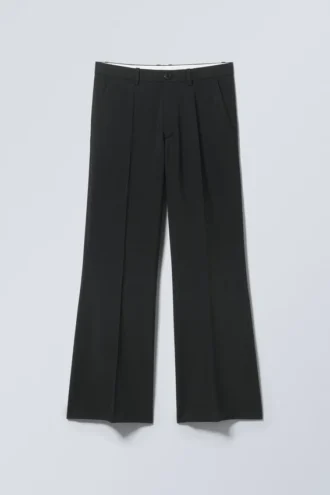Flared Suit Trousers – Black