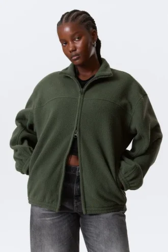Fleece Zip Jacket – Dark Green