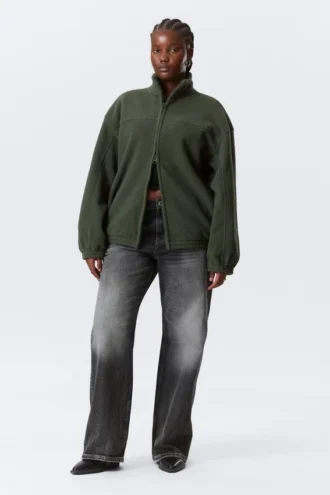 Fleece Zip Jacket – Dark Green