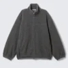 Fleece Zip Jacket – Dark Grey Melange Fleece Zip Jacket – Dark Grey Melange