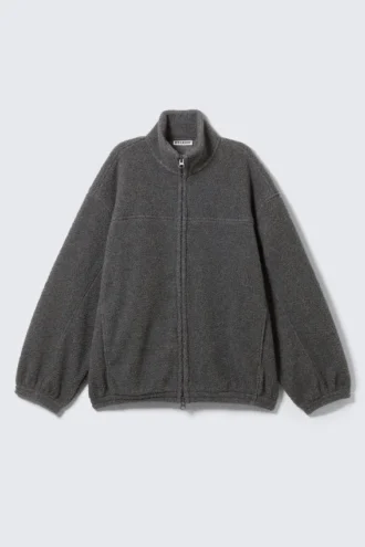Fleece Zip Jacket – Dark Grey Melange