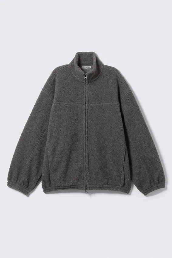 Fleece Zip Jacket – Dark Grey Melange Fleece Zip Jacket – Dark Grey Melange