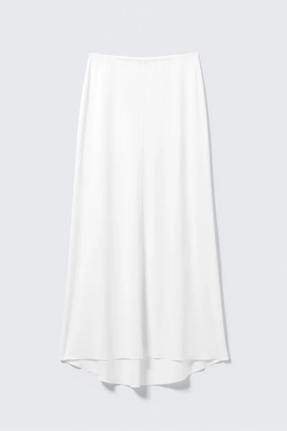 Flowy High-Low Maxi Skirt – White Flowy High-Low Maxi Skirt – White