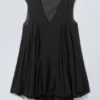 Flowy V-Neck Mini Dress – Black Flowy V-Neck Mini Dress – Black