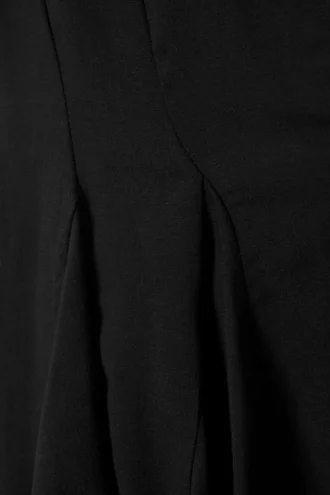 Flowy V-Neck Mini Dress – Black