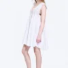 Flowy V-Neck Mini Dress – White Flowy V-Neck Mini Dress – White