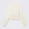 Fluffy Knitted Sweater – White Fluffy Knitted Sweater – White