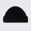 Fold Knit Wool Blend Beanie – Black Fold Knit Wool Blend Beanie – Black