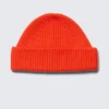 Fold Knit Wool Blend Beanie – Bright Orange Fold Knit Wool Blend Beanie – Bright Orange