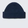 Fold Knit Wool Blend Beanie – Dark Blue Fold Knit Wool Blend Beanie – Dark Blue