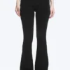 Folded Waist Flared Yoga Tights – Black Folded Waist Flared Yoga Tights – Black