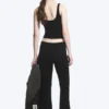 Folded Waist Flared Yoga Tights – Black Folded Waist Flared Yoga Tights – Black