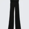Folded Waist Flared Yoga Tights – Black Folded Waist Flared Yoga Tights – Black