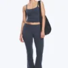 Folded Waist Flared Yoga Tights – Dark Blue Folded Waist Flared Yoga Tights – Dark Blue
