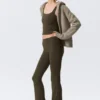 Folded Waist Flared Yoga Tights – Dark Brown Folded Waist Flared Yoga Tights – Dark Brown