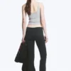 Folded Waist Flared Yoga Tights – Dark Grey Folded Waist Flared Yoga Tights – Dark Grey