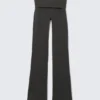 Folded Waist Flared Yoga Tights – Dark Grey Folded Waist Flared Yoga Tights – Dark Grey