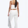 Folded Waist Flared Yoga Tights – White Folded Waist Flared Yoga Tights – White