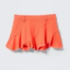 Frayed Asymmetric Mini Twill Skirt – Light Red Frayed Asymmetric Mini Twill Skirt – Light Red