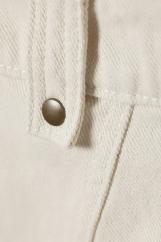 Frayed Asymmetric Mini Twill Skirt – Off-White