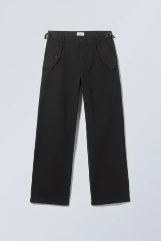 Frej Relaxed Workwear Trousers – Black