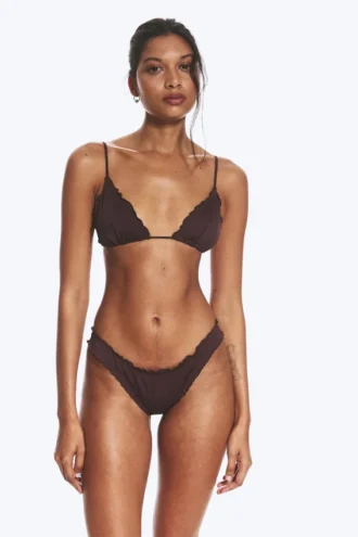 Frill Bikini Bottoms – Dark Red