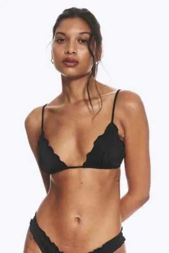 Frill Bikini Top – Black