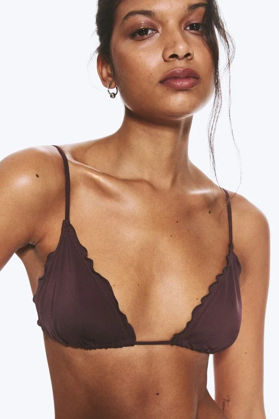 Frill Bikini Top – Dark Red Frill Bikini Top – Dark Red