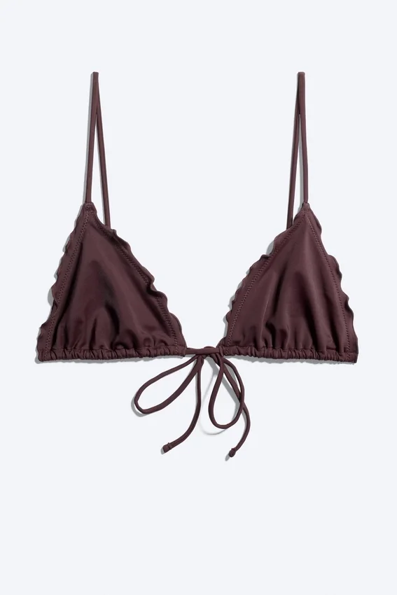 Frill Bikini Top – Dark Red Frill Bikini Top – Dark Red