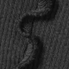 Frill-Edge Ribbed Knitted Top – Dark Grey Frill-Edge Ribbed Knitted Top – Dark Grey