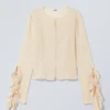 Frilled Long-Sleeved Blouse – Beige Frilled Long-Sleeved Blouse – Beige