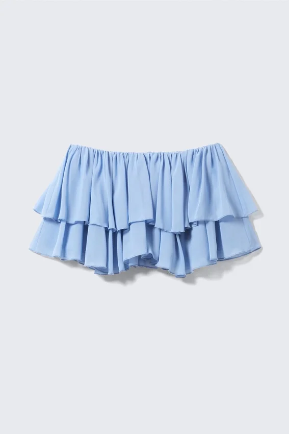 Frilled Mini Skirt – Light Blue Frilled Mini Skirt – Light Blue