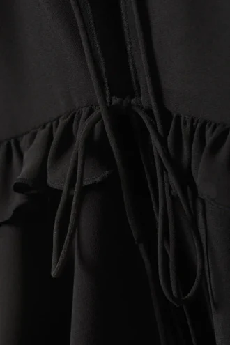 Frilled Strap Top – Black